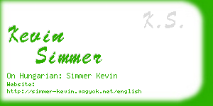 kevin simmer business card